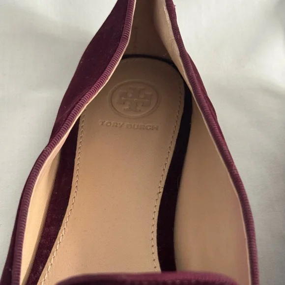 NEW Tory Burch Sz 9 Purple burgundy velvet lofer beaded heart and dove - Picture 13 of 15